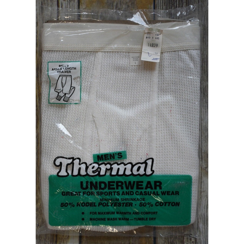 Vintage NIP WKM Reeves Brothers Thermal Underwear‎ Long Johns Cotton Kodel L